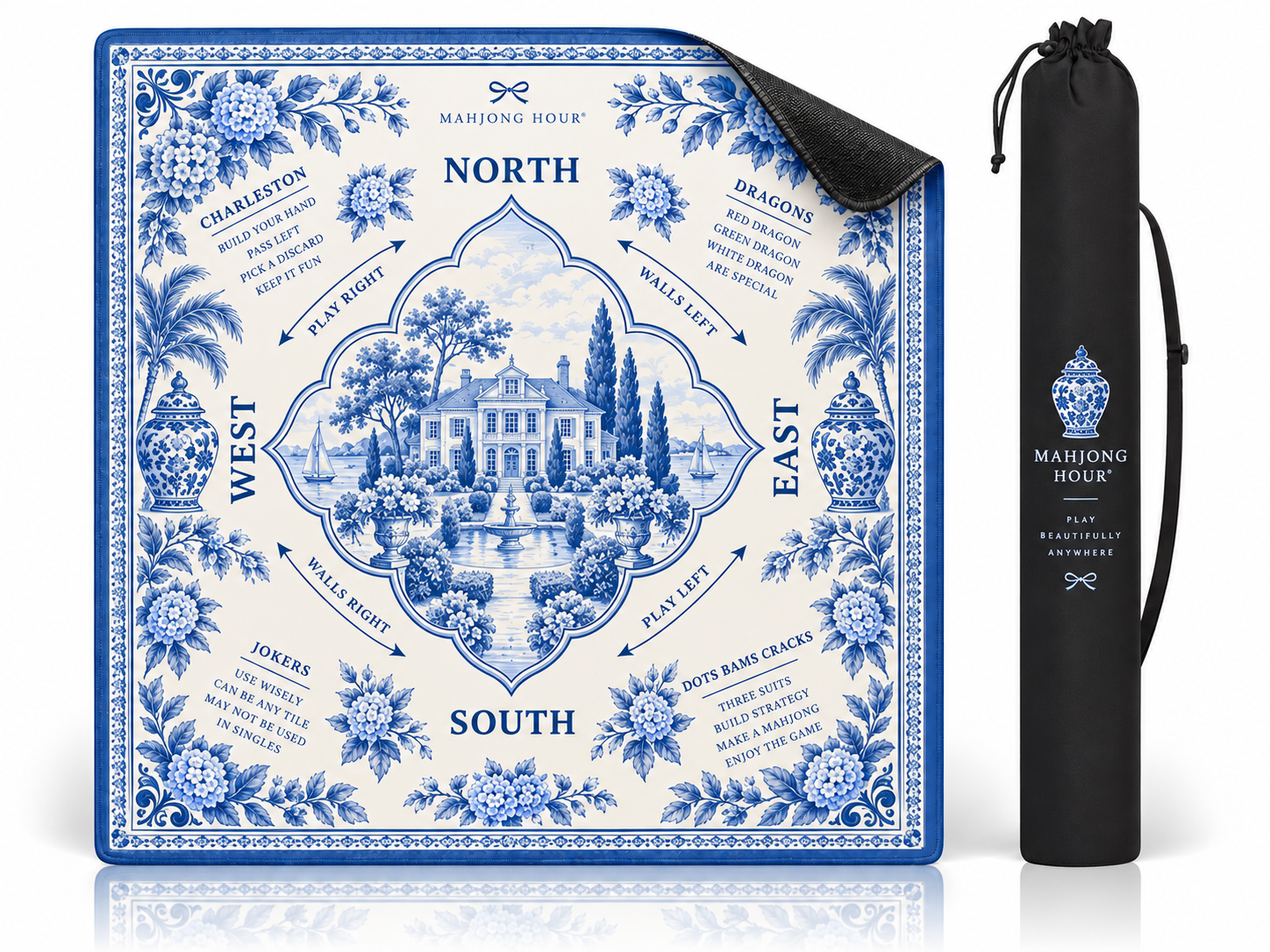 Blue Manor American Mahjong Playing Mat