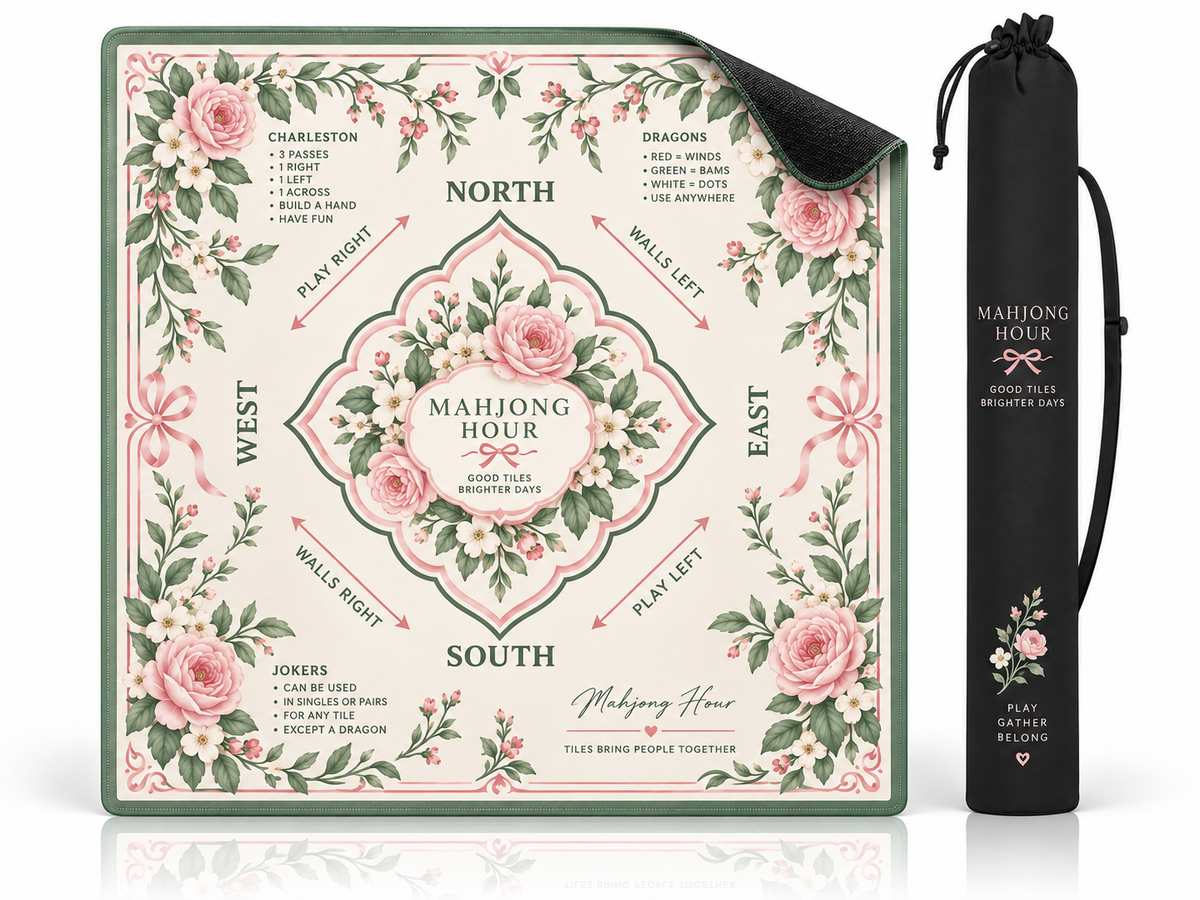 Garden Rose American Mahjong Playing Mat