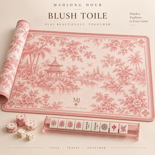 Blush Toile Mahjong Playing Mat