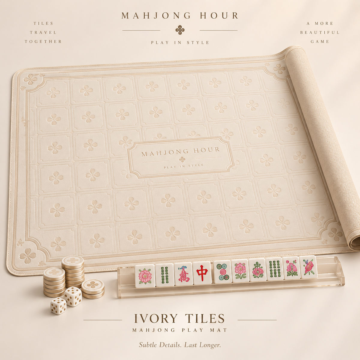Ivory Tiles Mahjong Playing Mat
