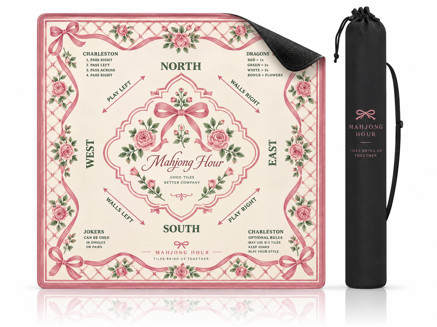 Rose Trellis American Mahjong Playing Mat product view
