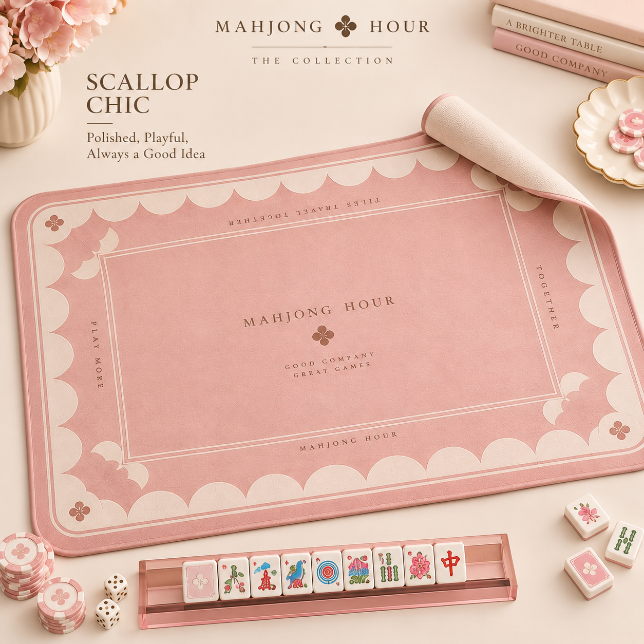 Scallop Chic Mahjong Playing Mat
