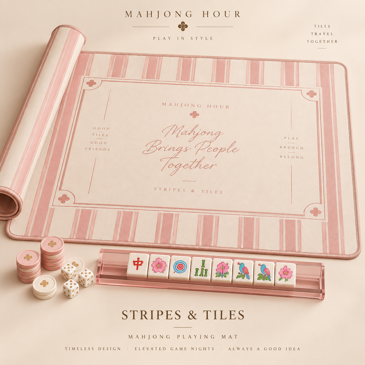 Stripes & Tiles Mahjong Playing Mat